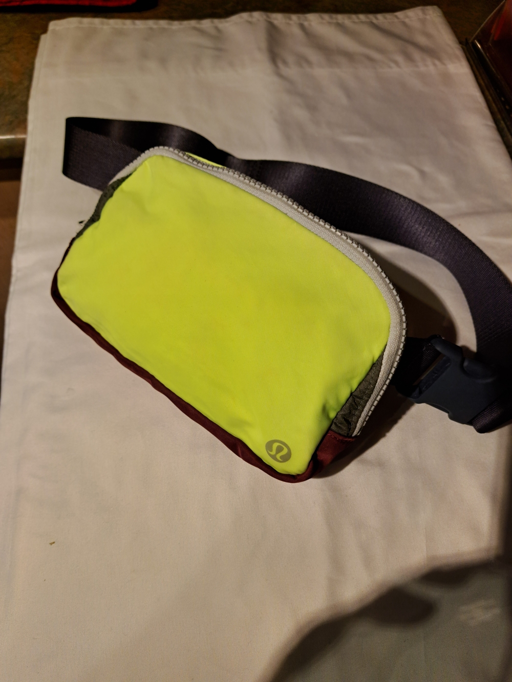lululemon athletica Neon Yellow and Maroon Waist Pack